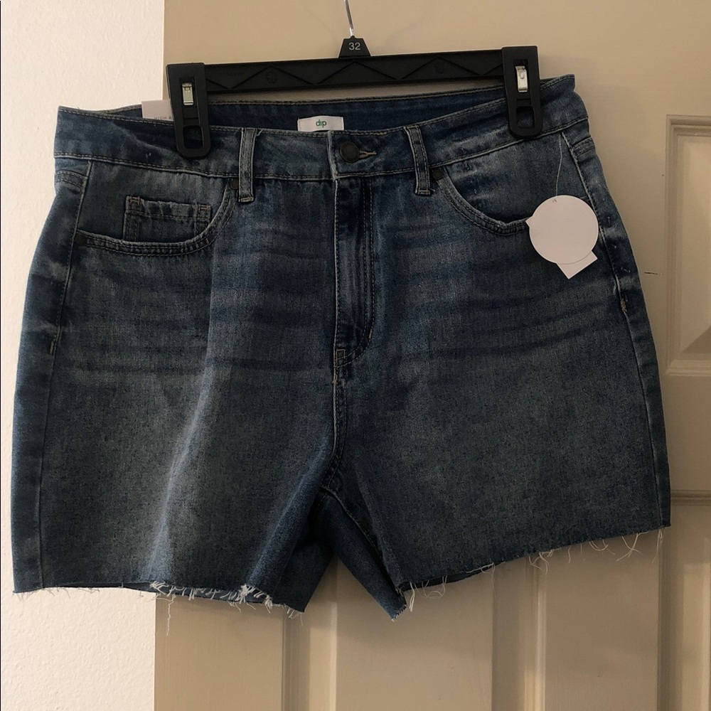 Womens Dark Blue Denim Cutoff Shorts